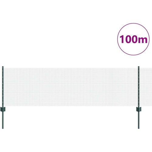  Zavarena žičana ograda s 44 U postovima Zelena 0.6x100 m Čelik Slike