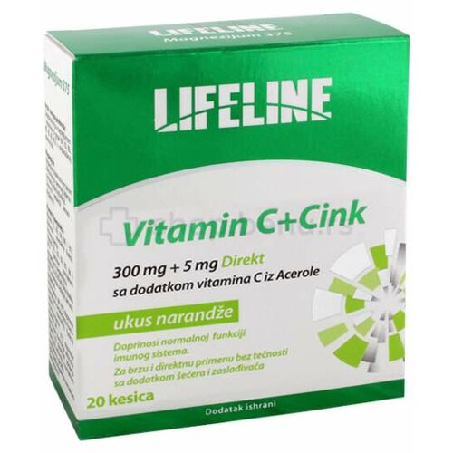 Lifeline vitamin c + cink 20 kesica Cene