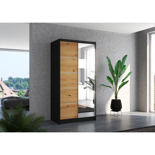 ADRK GARDEROBNA OMARA ORLANDO 100 CM (VEČ BARV)-Črna/artisan Cene