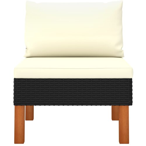 Maison Chic Sredinski kavč - Sofa - Kanape poli ratan in trden evkaliptusov les, (21727185) Cene