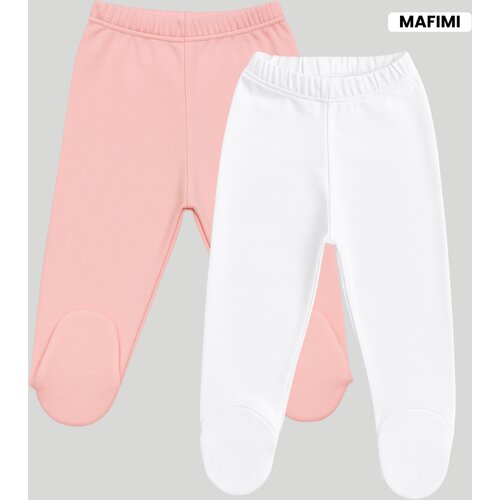 Mafimi Pamučne Pantalonice sa stopicom set od 2 - kajsija/ bela Cene
