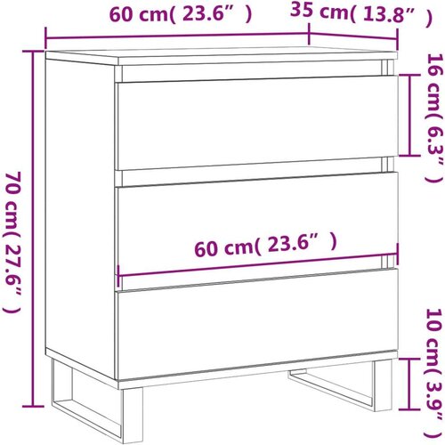 vidaXL Komoda bela 60x35x70 cm inženirski les Cene