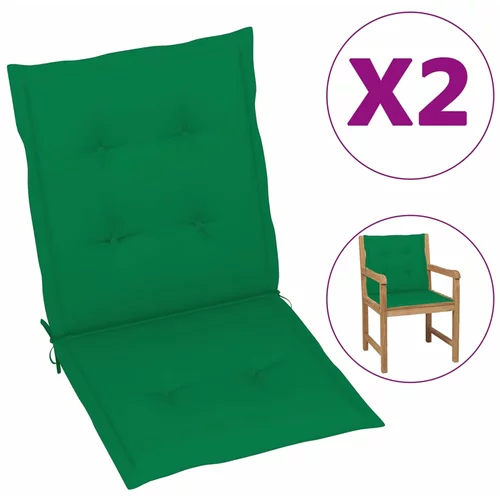 vidaXL jastuci za vrtne stolice 2 kom zeleni 100 x 50 x 3 cm