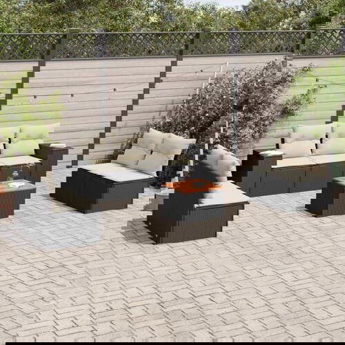 vidaXL 8-dijelni set vrtnih sofa od poliratana s jastucima crni Cijene