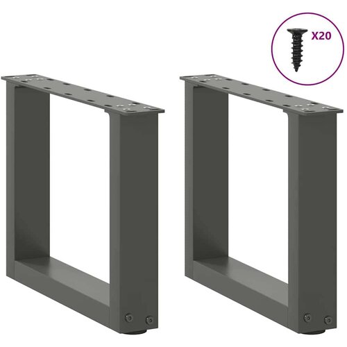  Noge za stolić U-oblika 2 kom antracit 40x(30-31) cm čelik Slike