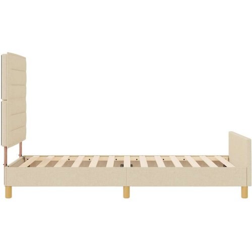  Krem okvir za krevet 100x200 cm od tkanine Slike