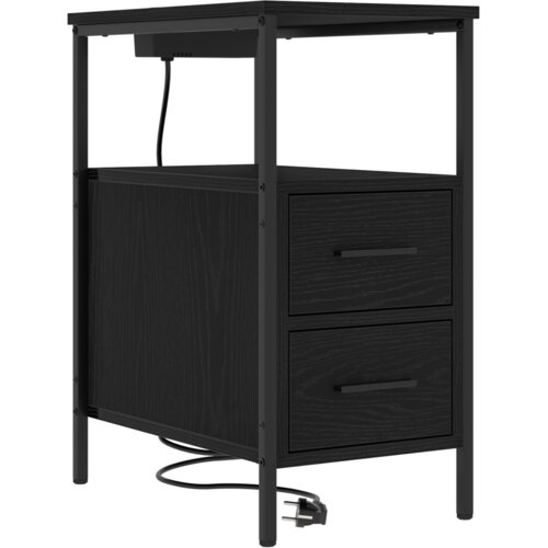 VidaXL Noćni ormar Crni hrast 30 x 48 x 61 cm Konstruirano drvo Slike