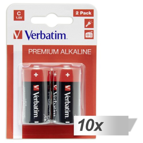 Verbatim 10x2 Alkaline battery Baby C LR 14 49922 Slike