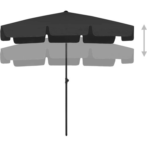 VidaXL Suncobran za plažu crni 200 x 125 cm Slike