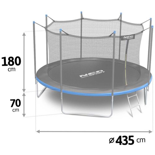  Vrtni trampolin Neo-Sport 14 ft / 435 cm s unutarnjom za&amp;scaron;titnom mrežom i ljestvama Slike