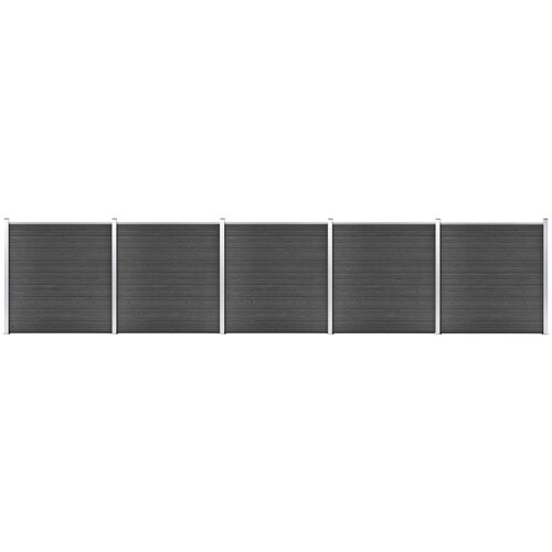 vidaXL Komplet ograjnih panelov WPC 872x186 cm črn Cene