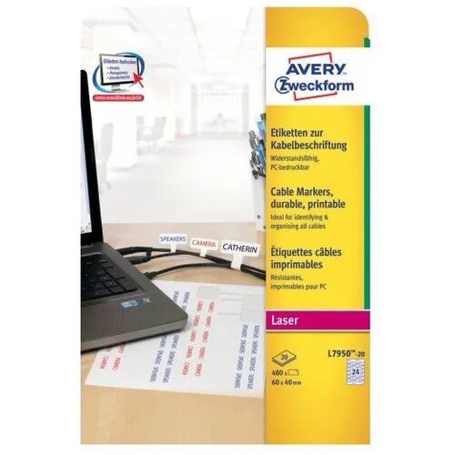 Avery Zweckform Etikete za označevanje kablov 60 x 40 mm - L7950-20 Cene