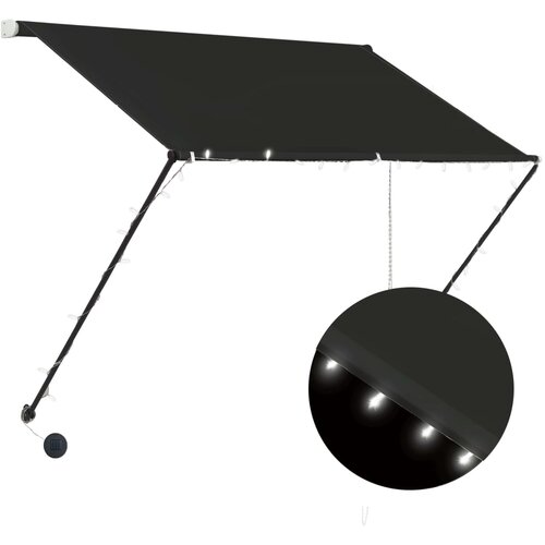 Maison Chic Zložljiva tenda - Senčniki z LED lučmi 150x150 cm antracitna, (22038226) Cene