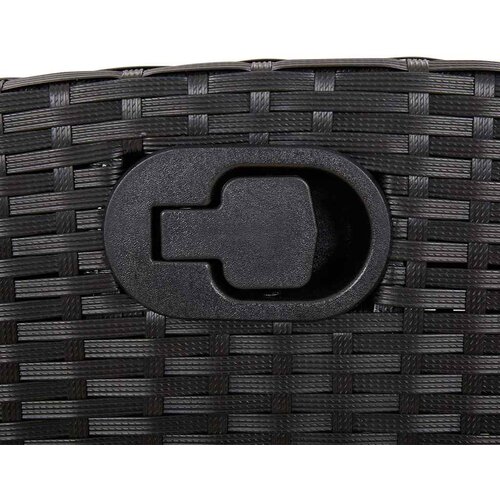  5-dijelni vrtni blagovaonski set s jastucima od poliratana crni Crna 150 cm table length Slike