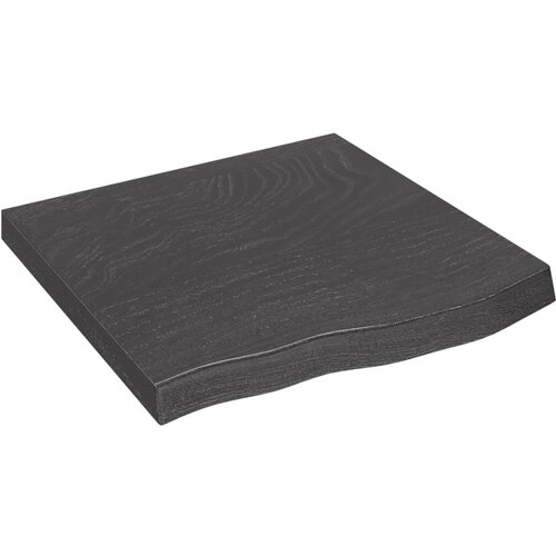VidaXL Stenska polica temno siva 60x60x6 cm obdelana trdna hrastovina, (20650676) Slike