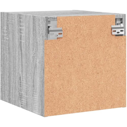  Noćni ormarić sa staklenim vratima boja hrasta 35 x 37 x 35 cm Siva Slike