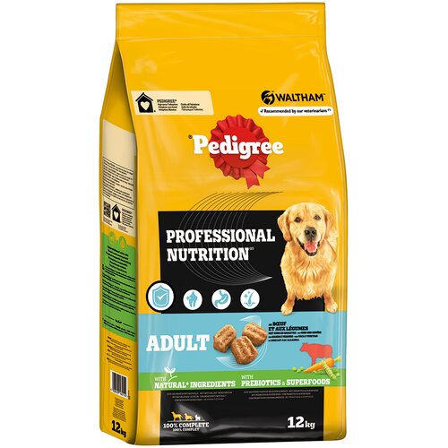  20 % popusta na Pedigree Professional Nutrition suho pasjo hrano 12 kg! - Adult z govedino in zelenjavo Cijene