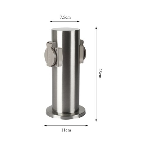  Brilagi - Spolja&amp;scaron;nji stub sa utičnicama PILLAR 2Z SCHUKO 230V IP44 mat hrom Slike