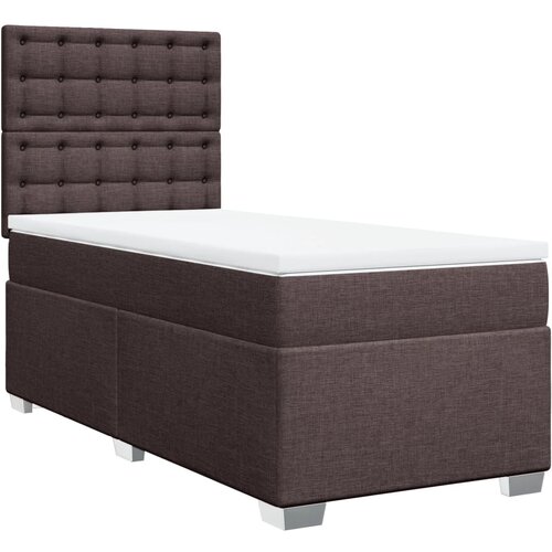 VidaXL Box spring postelja z vzmetnico temno rjava 80x200 cm blago, (21261072) Slike