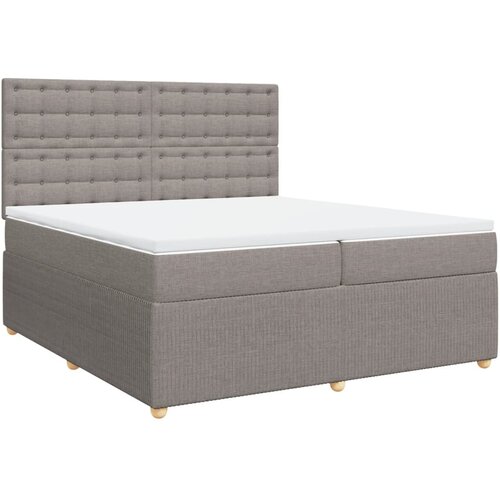 vidaXL Box spring postelja z vzmetnico taupe 200x200 cm blago, (21305169) Cene