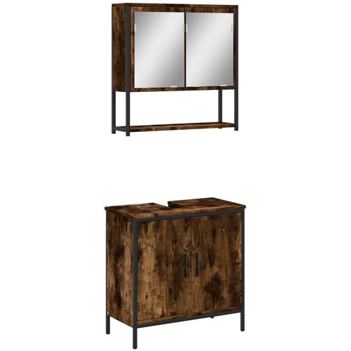  Set namje&amp;scaron;taja za kupaonicu 2 kom. Smeđa 60 x 30 x 60 cm Slike