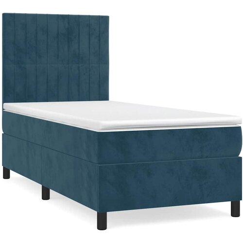 Box spring krevet s madracem tamnoplavi 90x190 cm bar&amp;scaron;unasti Slike