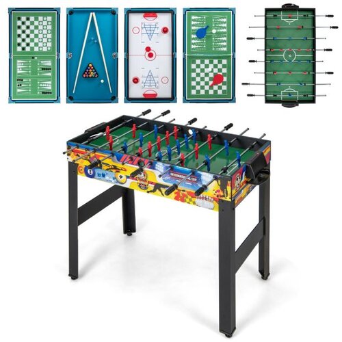  Igralna miza 12 v 1 z namiznim nogometom, zračnim hokejem, biljardom, namiznim tenisom, šahom, balinanjem in shuffleboardom Cene