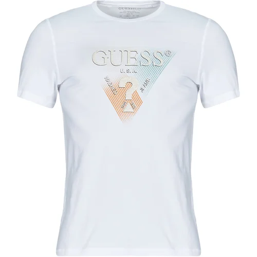 Guess Majice s kratkimi rokavi TRIANGLE TEE Bela