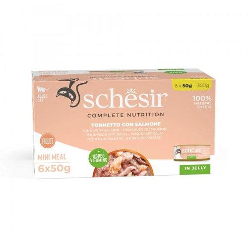 Schesir Complete&Balanced konzerva za mačke Multipack - Tuna i losos u želeu 85g Cene