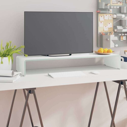 vidaXL Stalak za TV/Monitor Stakleni Bijeli 90x30x13 cm Cene