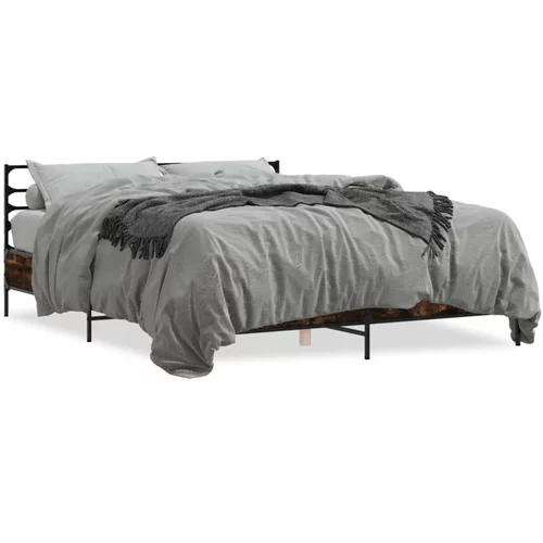  Okvir kreveta boja hrasta 160x200 cm konstruirano drvo i metal