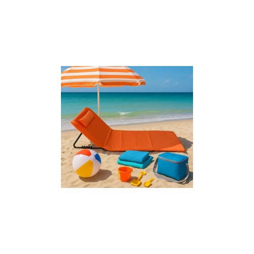  Ležaljka sklopiva za plažu 140x39cm narandžasta Cene