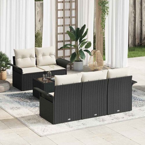  Sjedeća garnitura za vrt 6 pcs Crna i Krema 55 x 55 x 37 cm Cene