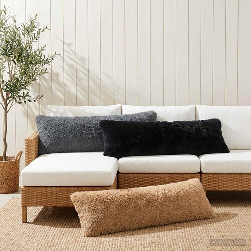  Presvlaka za jastuk 2 pcs HEERLEN Sivosmeđa 40 x 145 cm PV flis Cene