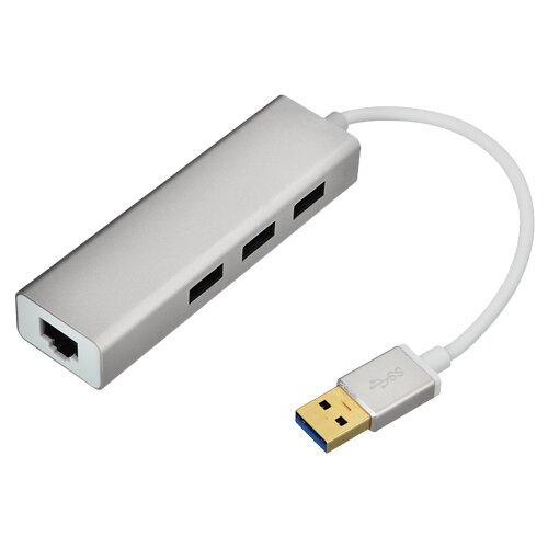 Linkom USB hub USB 3.0 - 269 3 x USB-A 3.0 LAN port USB 3.0 - A Bela/Srebrna Slike
