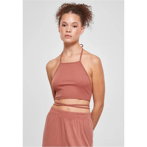 UC Curvy Ladies Rib Trapeze Cropped Top terracotta