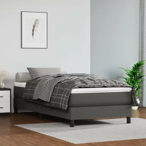 Krevet s oprugama i madracem sivi 90 x 200 cm od umjetne kože