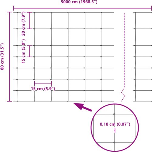 VidaXL Ograda za polja 0.8x50 m pocinčana čelika Slike