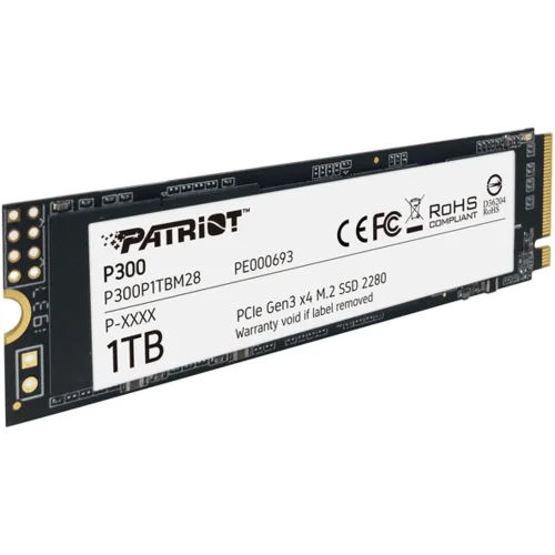 Patriot, Apacer Patriot SSD 1TB M.2;P300 M.2 PCIe Gen 3 x4;up to R/W : 1700/1100MB/s