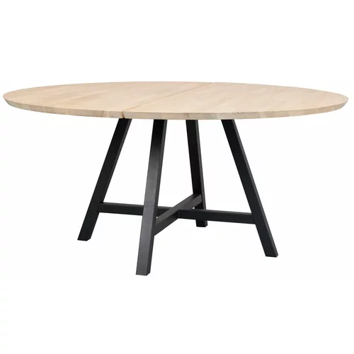 Rowico Okrugli blagovaonski stol s pločom u dekoru hrasta 150x150 cm Carradale -