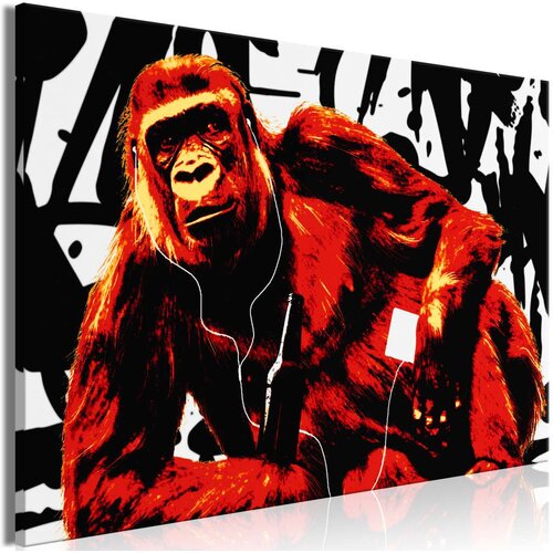  Slika - Pop Art Monkey (1 Part) Narrow Red 90x60 Slike
