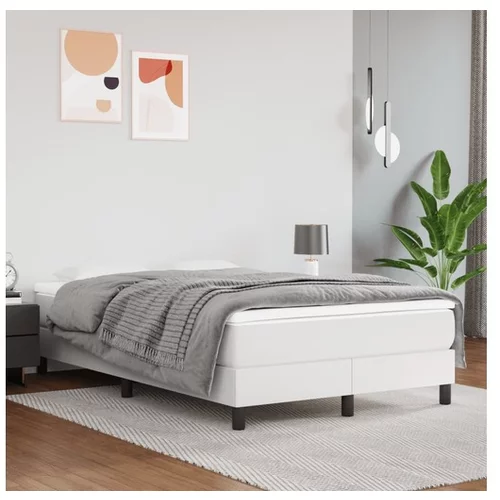  Box spring postelja z vzmetnico bel 120x200 cm umetno usnje