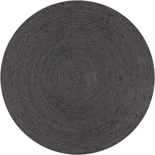  Ručno rađeni tepih od jute okrugli 90 cm tamnosivi