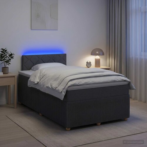  Boxspring krevet s madracem Tamnosiva 120 x 200 cm Tkanina Cijene