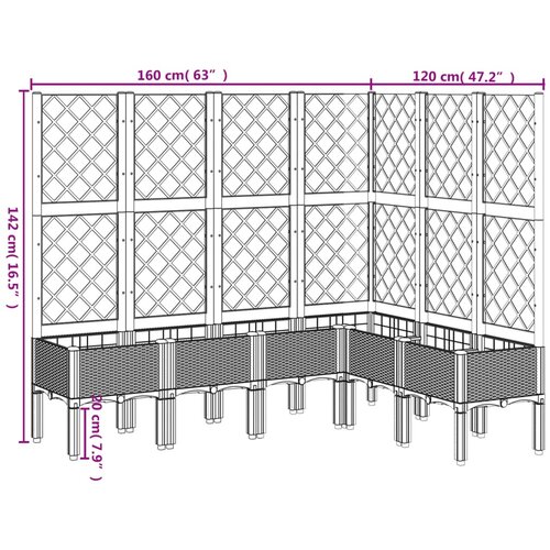  Vrtna sadilica s re&amp;scaron;etkom bijela 160 x 120 x 142 cm PP Slike
