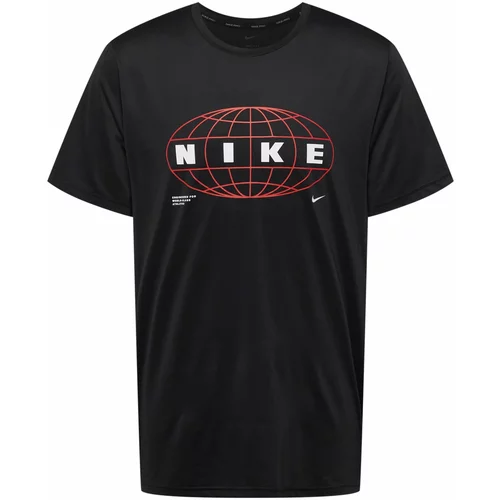 Nike Tehnička sportska majica trešnja crvena / crna / bijela