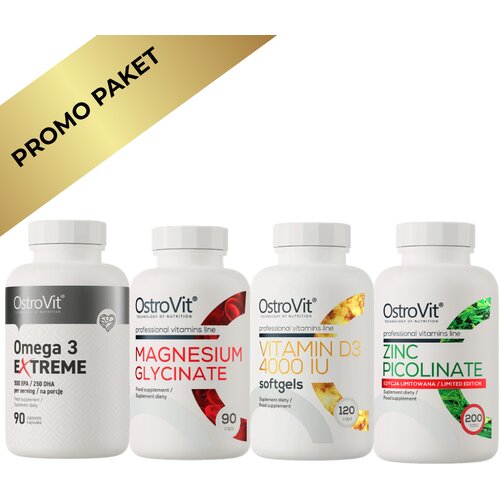 OSTROVIT Magnezijum Glicinat + Omega 3 Ultra + Vitamin D3 + Cink Pikolinat Slike