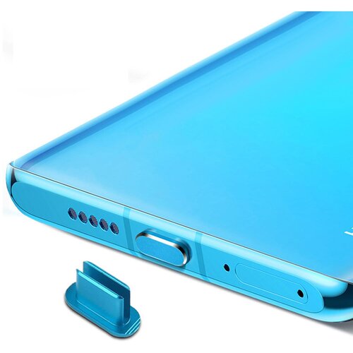 Cadorabo za&amp;scaron;čitni pokrovček, združljiv z usb c v temno modri barvi za za&amp;scaron;čito pred prahom za polnjenje vrat za prah, (20621994) Slike