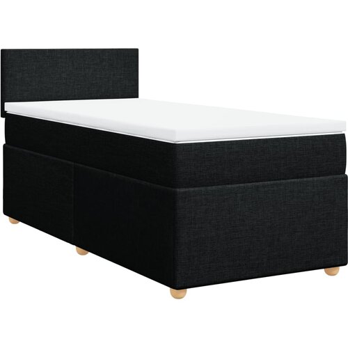  Krevet s oprugama i madracem crni 100 x 200 cm od tkanine Slike