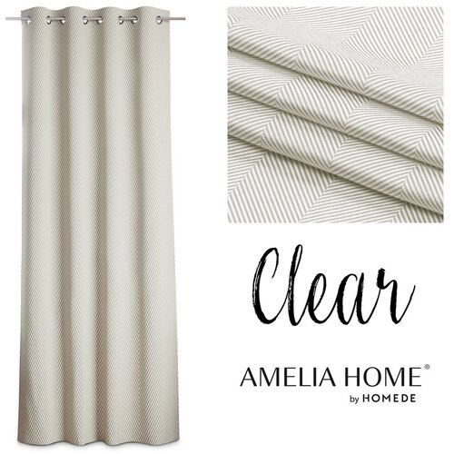  Curtain CLEAR color cappuccino printed theme boho style classic silver silver metal eyelets velvet 140x250 AmeliaHome Slike